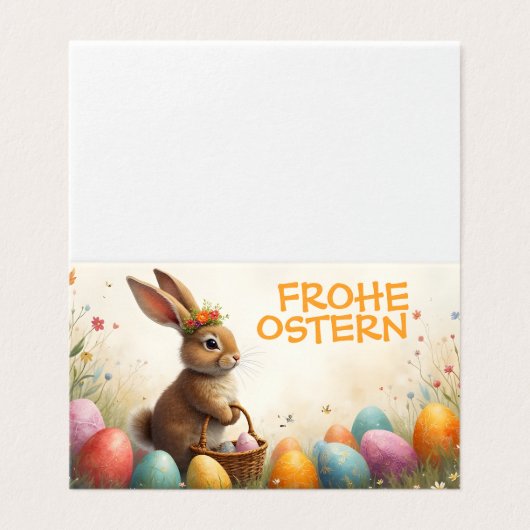 Frühlingsgrüß vom Osterhasen Kaart (Buitenkant ongevouwen)