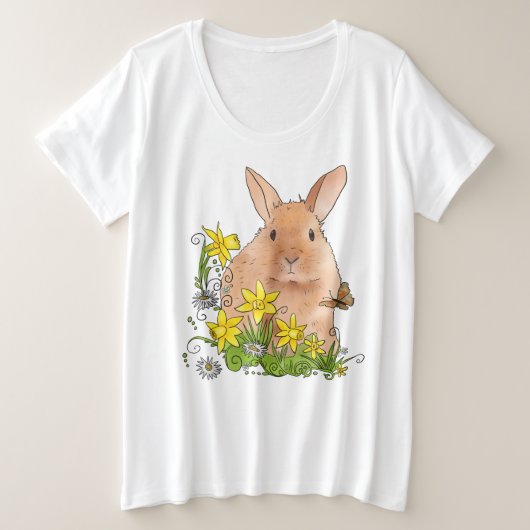 Frühlingshase Grote Maat T-shirt (Design voorkant)