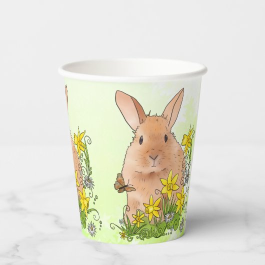 Frühlingshase Papieren Bekers (Achterkant)
