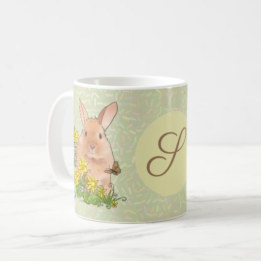 Frühlingshase, personalisiert koffiemok (Voorkant links)