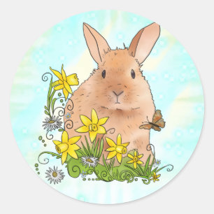 Frühlingshase Runder Aufkleber Ronde Sticker