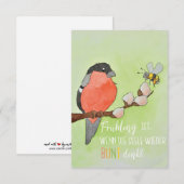 Frühlingskarte mit Vogel und Hummel (Voorkant / Achterkant)