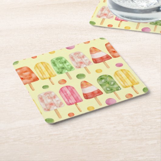 Fruir Popcicles Kartonnen Onderzetters (Schuin)