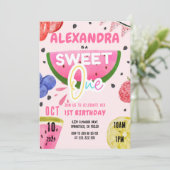 Fruit 1e Verjaardag Meisje Sweet One Tutti Frutti Kaart (Staand voorkant)