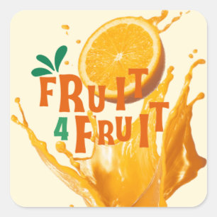 Fruit 4 Fruit Vierkante Sticker