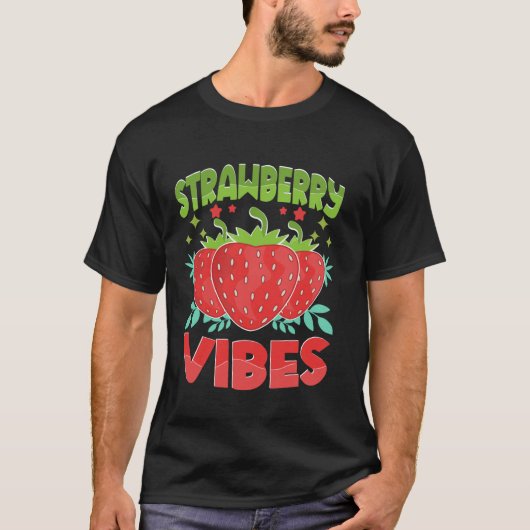 Fruit Aardbei Aardbeien Vegan T-shirt (Voorkant)