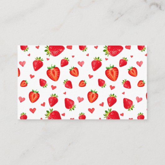 Fruit Aardbei Spring Baby shower Luier Raffle Informatiekaartje (Achterkant)