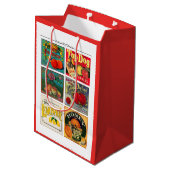 fruit advertentie label rustiek medium cadeauzakje (Achterkant Gekanteld)