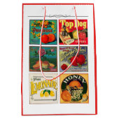  fruit advertentie label rustiek medium cadeauzakje (Voorkant)