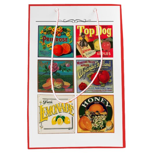 fruit advertentie label rustiek medium cadeauzakje (Voorkant)