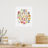 Fruit Alphabet Kinder ABC Nursey Food Theme Poster (Keuken)