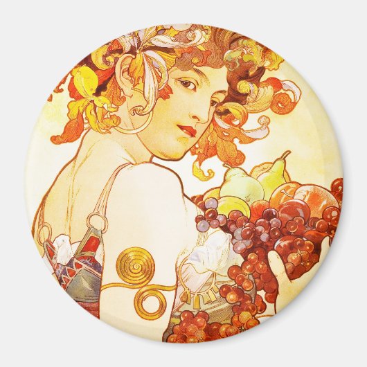 Fruit, Alphonse Mucha - Magneet (Voorkant)