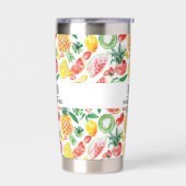 Fruit ananas watermeloenen monogram naam geïsoleerde drinkbeker (Links)