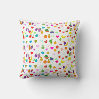 fruit and heart pattern Throw Pillow Kussen