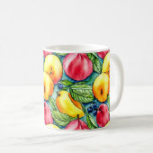 Fruit appel peer zomerse waterverf patroon koffiemok (Voorkant rechts)