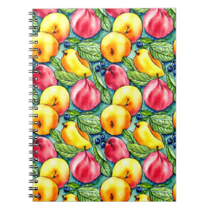 Fruit appel peer zomerse waterverf patroon notitieboek