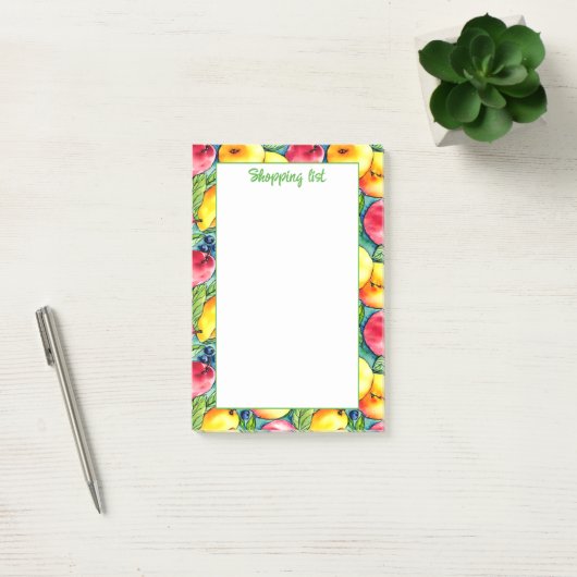 Fruit appel peer zomerse waterverf patroon post-it® notes (Kantoor)