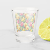 Fruit appel peer zomerse waterverf patroon shot glas (Achterkant)