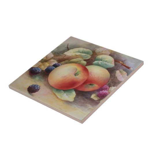 Fruit Art Appels en Frambozen Tegeltje (Zijkant)