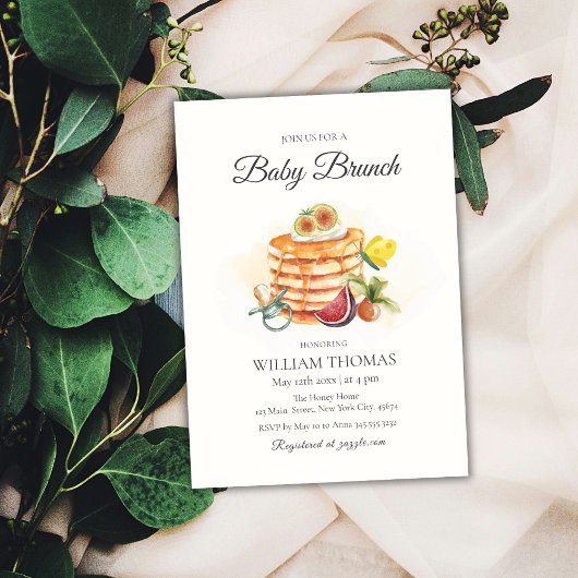 Fruit Baby Brunch Pannenkoek Fopspeen Baby shower Kaart