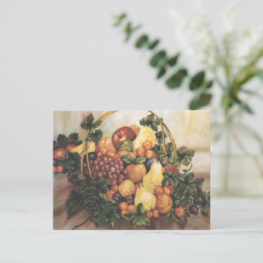 Fruit Basket Waterverf Schilderij Briefkaart (Staand voorkant)