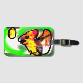 Fruit bat art bagagelabel