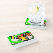 Fruit bat  art glazen onderzetter (Schuin)