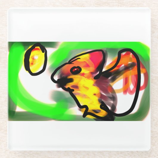 Fruit bat  art glazen onderzetter (Voorkant)