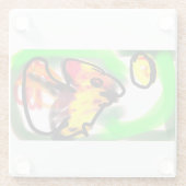 Fruit bat  art glazen onderzetter (Achterkant)