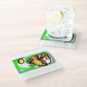 Fruit bat art glazen onderzetter (Schuin)