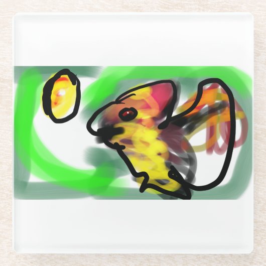 Fruit bat art glazen onderzetter (Voorkant)