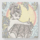 Fruit Bat Fairy druiven Fantasy Art Stone Onderzet Stenen Onderzetter (Voorkant)
