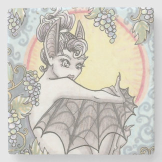 Fruit Bat Fairy druiven Fantasy Art Stone Onderzet Stenen Onderzetter