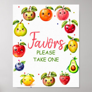 Fruit Birthday Favorieten Teken Poster