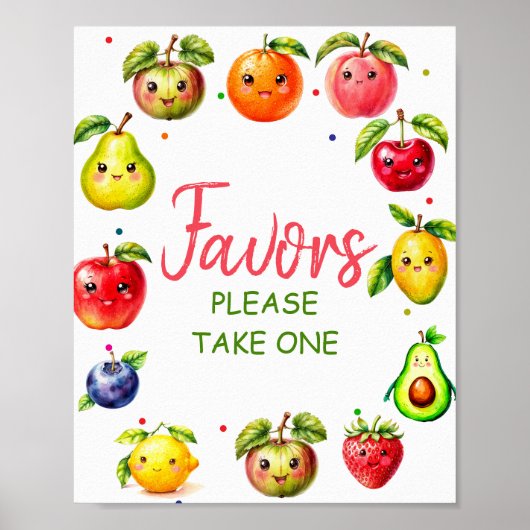 Fruit Birthday Favorieten Teken Poster (Voorkant)