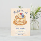 Fruit Blauwebesjes Pannenkoek Bruids Brunch Bruids Kaart (Staand voorkant)