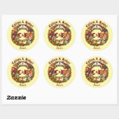 Fruit & Bloemen Bruids Krans Ronde Sticker (Vel)