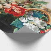 FRUIT, BLOEMEN, DRUIVEN, PERZIKEN EN KLEINE VOGELS CADEAUPAPIER (Hoek)