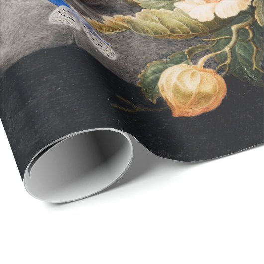 FRUIT, BLOEMEN, DRUIVEN, PERZIKEN EN KLEINE VOGELS CADEAUPAPIER (Rol Hoek)