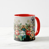 FRUIT, BLOEMEN, DRUIVEN, PERZIKEN EN KLEINE VOGELS MOK (Voorkant rechts)