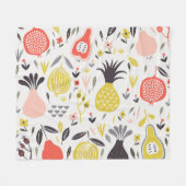  fruit, bloemen: naadloos patroon. fleece deken (Voorkant (Horizontaal))