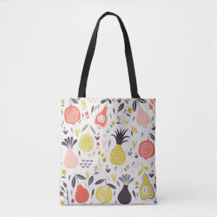  fruit, bloemen: naadloos patroon. tote bag