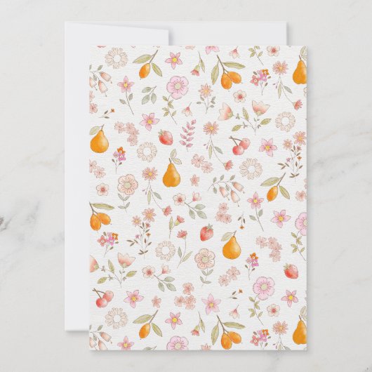 Fruit & Bloemen Witte achtergrond Kaart (Achterkant)