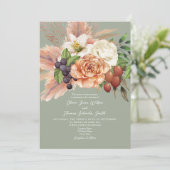  fruit bloemenbruiloft uitnodiging (Staand voorkant)