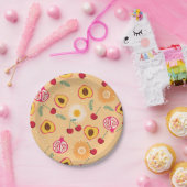 Fruit Bloemenkersen Granaatappel perzik Daisy Papieren Bordje (Feest)