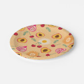 Fruit Bloemenkersen Granaatappel perzik Daisy Papieren Bordje (Gekanteld)