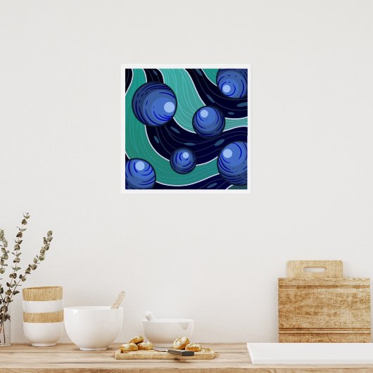 Fruit Blueberry Poster (Keuken)