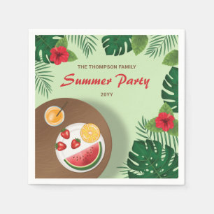 Fruit Bord Groene Tuin Zomer Picknick Party Servet