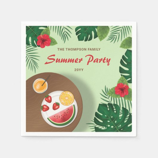 Fruit Bord Groene Tuin Zomer Picknick Party Servet (Voorkant)