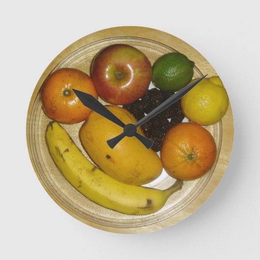 Fruit Bord Wall Clock Ronde Klok (Voorkant)